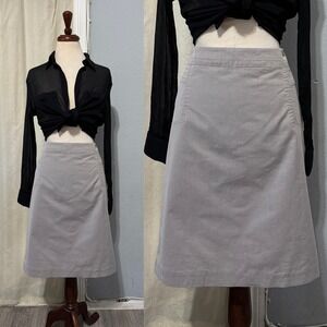 Worthington Women Gray A Line Knee Length Skirt Size 16 Zipper Closure Cotton
